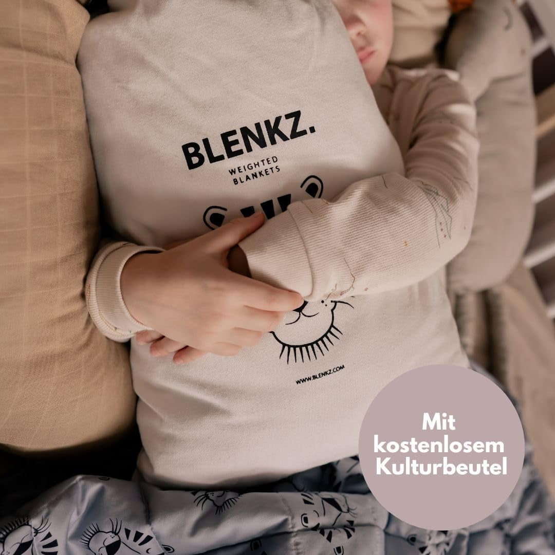 Coperta per neonati ponderata | 3,5Kg | 100X150Cm | Coperta terapeutica | Coperte ponderate | Coperta pesante (faccia di tigre blu, 3,5 Kg-100X150 Cm) BLENKZ Letti e Coperte.