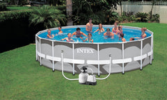 Intex 26676 Krystal Clear Salt Water System Pompa con filtro a sabbia Portata d'acqua 7900 l/h Portata del sistema 6000 l/h per piscine fino a 32200 l Plastica bianca