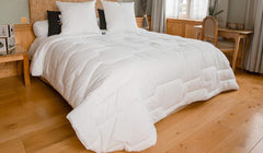 COLAS NORMAND Plapumă din bumbac Percale, 260 X 240 cm, de înaltă calitate, 100% bumbac Percale, moale și confortabil, durabil, finisaj fin, fabricat în Franța, alb Plapumi si pilote Naty Shop