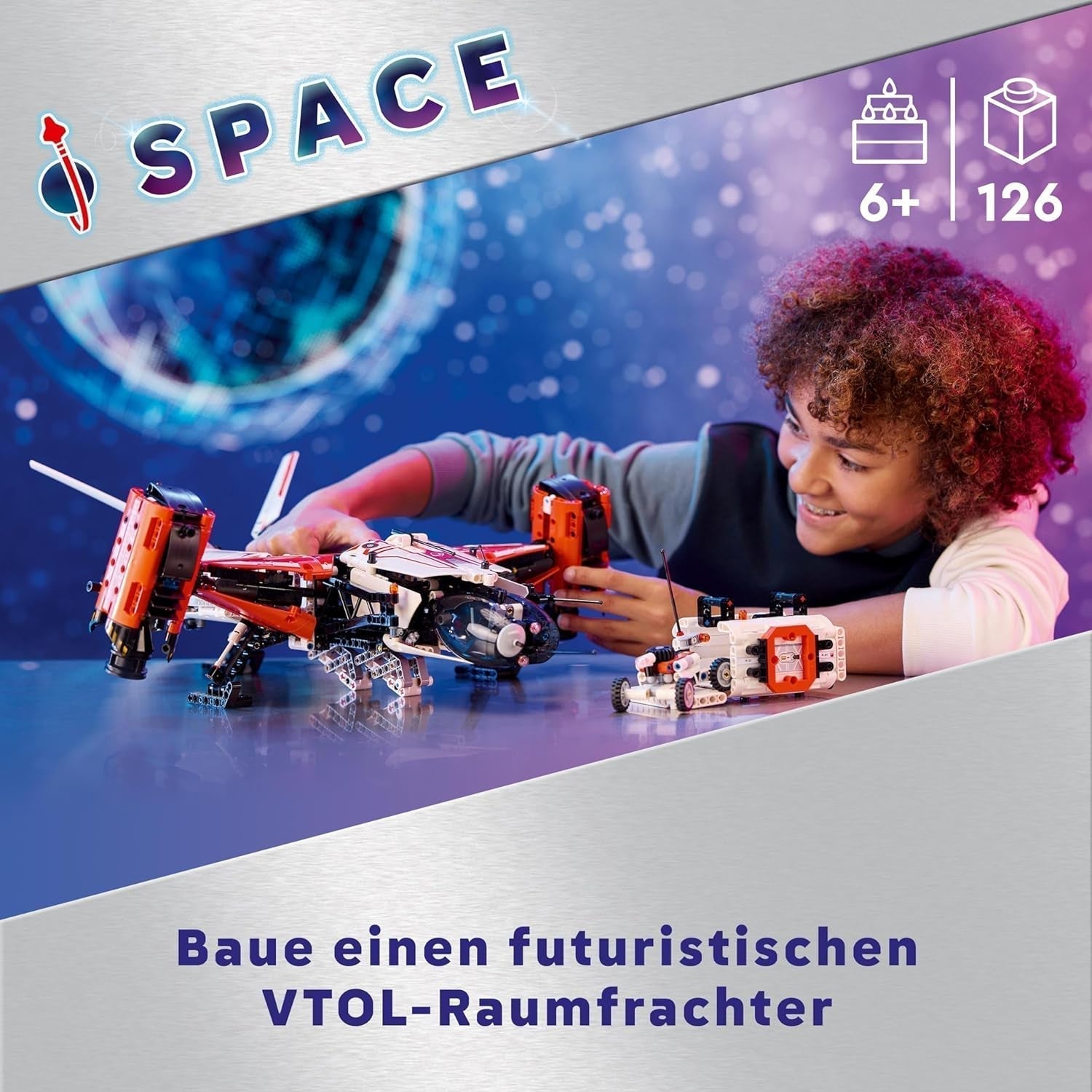 LEGO Technic Vtol Space Transporter LT81, set di costruzione spaziale, giocattolo spaziale, astronave, set da gioco Mini Rover, regalo per ragazzi e ragazze di età superiore a 10 anni 42181 Set di costruzione Acquista il negozio LEGO