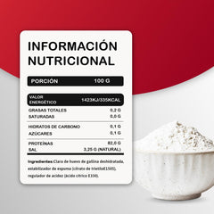 Eiweißpulver für Baiser (350 g) | Pasteurisiertes Eiklar | Getrocknetes Eiweiß | Senza lattosio Senza glutine | In wiederverschließbarem Zip-Beutel