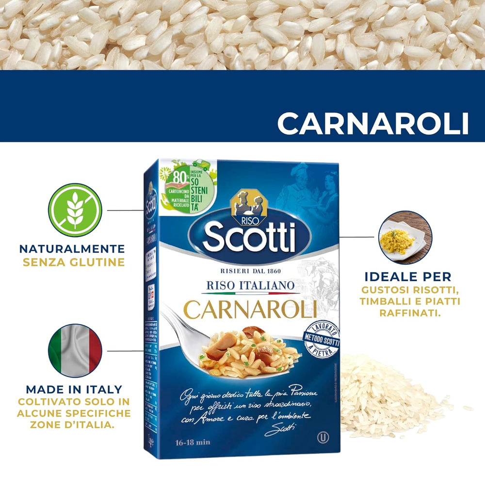 - Carnaroli - Riso extrafino per risotti, riso dall'Italia, pronto in 16 minuti - 1 kg