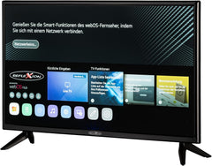 Televizor inteligent Reflexion LED24iBT de 24 de inci cu soundbar, Full HD, WLAN, Bluetooth, HDMI, USB, CI+, adaptor auto de 12V – ideal pentru autorulote, caravane, rulote și bărci – incl. telecomandă