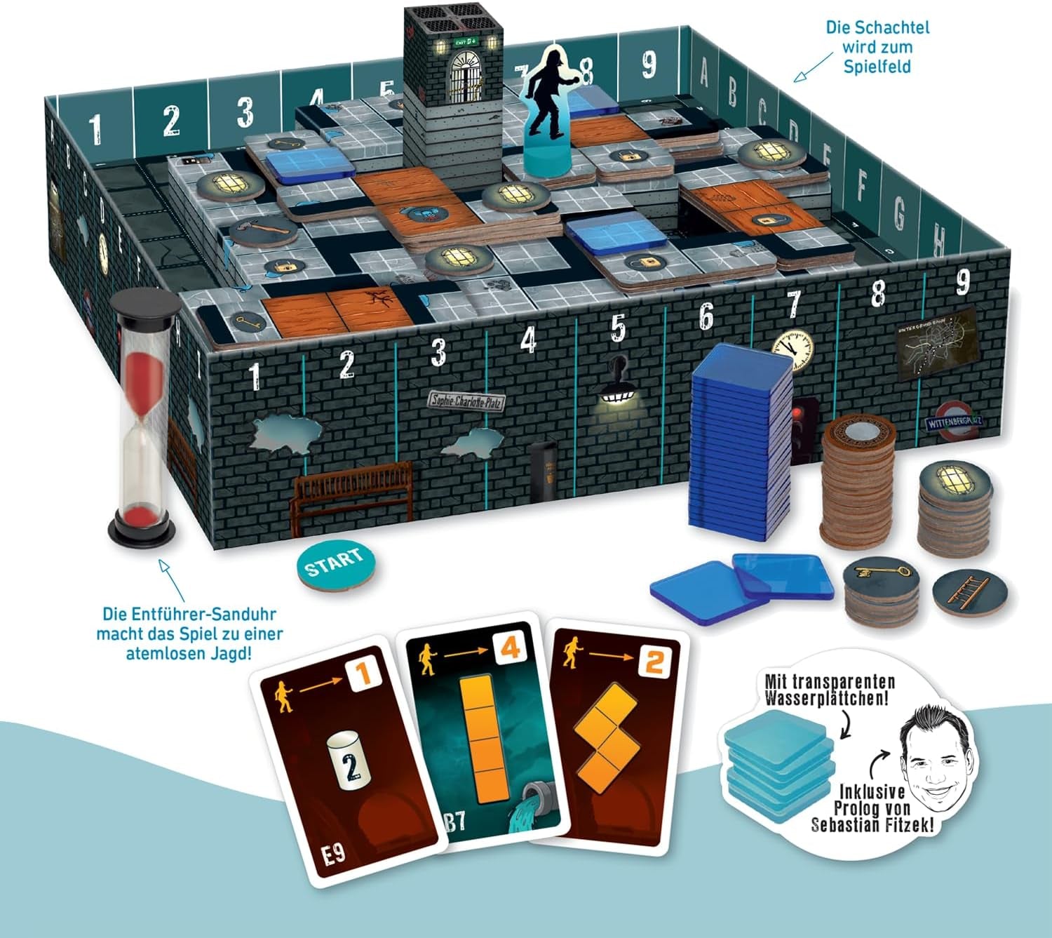 Moise. Sebastian Fitzek Underground, un joc thriller 3D inovator pentru fanii jocurilor de evadare, un joc de societate cooperativ de Marco Teubner cu diferite niveluri de dificultate, pentru vârste de 12 ani și peste.