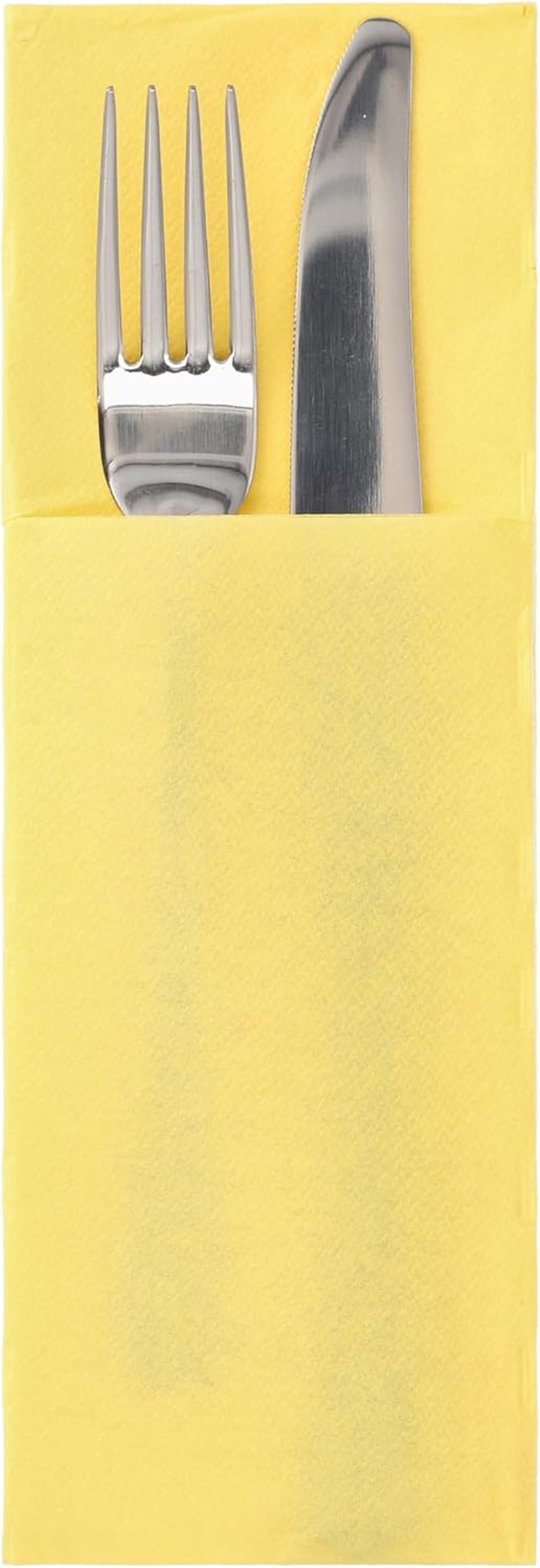 50 pungi de tacâmuri șervețele 'DAILY Collection' 48 Cm X 30 Cm galben cu pliu pentru tacâmuri