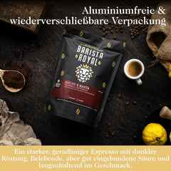 BARISTA ROYAL Espressobohnen 1kg "Amore E Basta Espresso" | Frische Kaffeebohnen direkt gehandelt | 70% Arabica, 30% Robusta Espresso ganze Bohnen | Ideal für Vollautomat und Siebträger