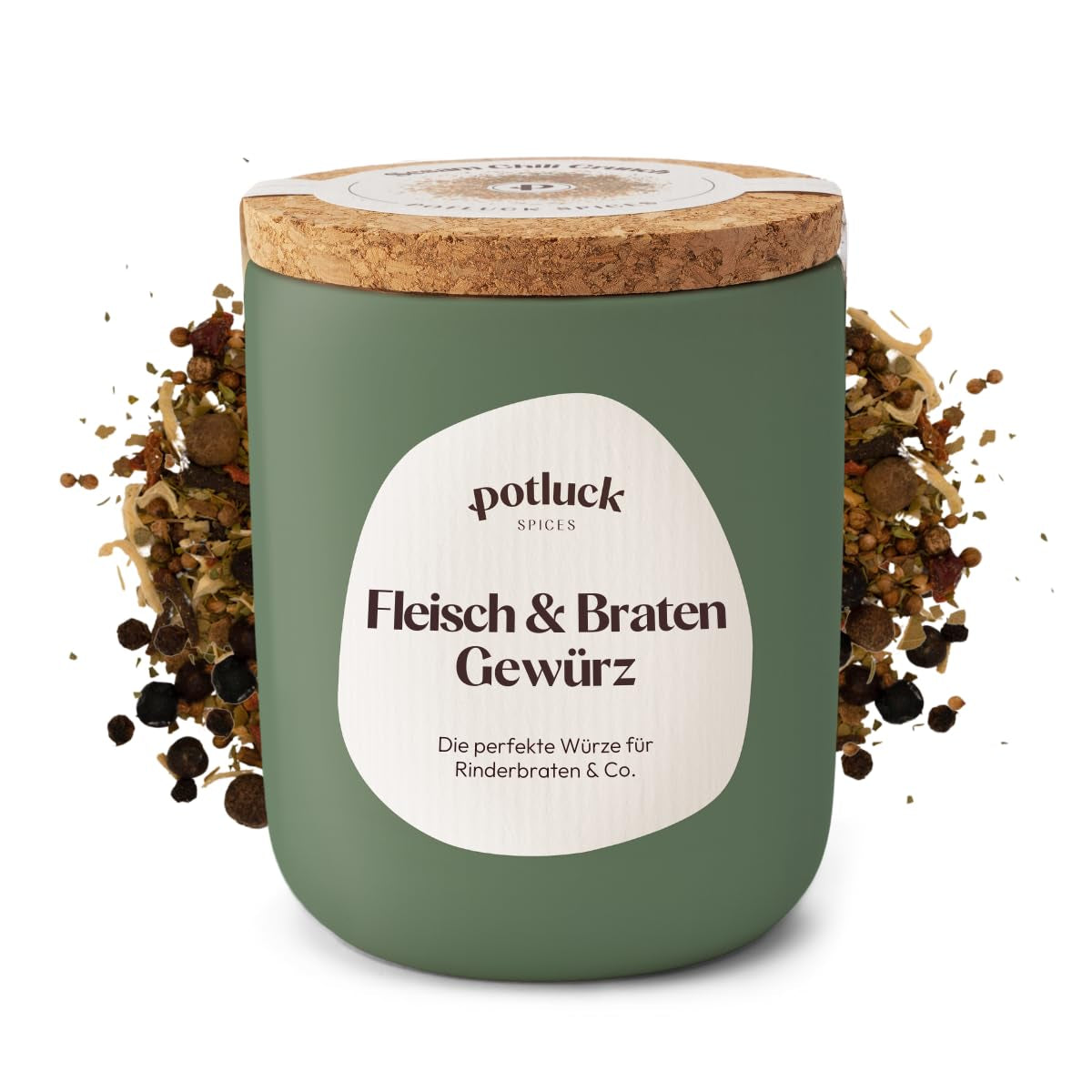 Potluck | Hamburger di spezie | Würzmischung im Keramiktopf | 100 g| Vegano, senza glutine e con ingredienti naturali