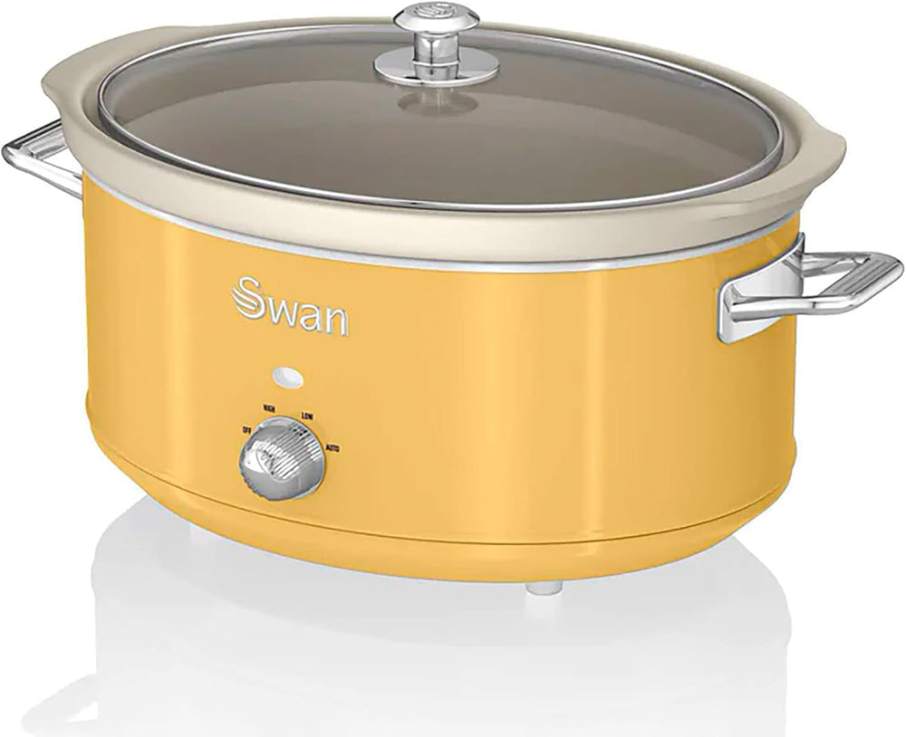 Swan Retro SF17031YELNEW Pentola lenta 6,5 litri, 320 W Pentola lenta Naty Shop Giallo