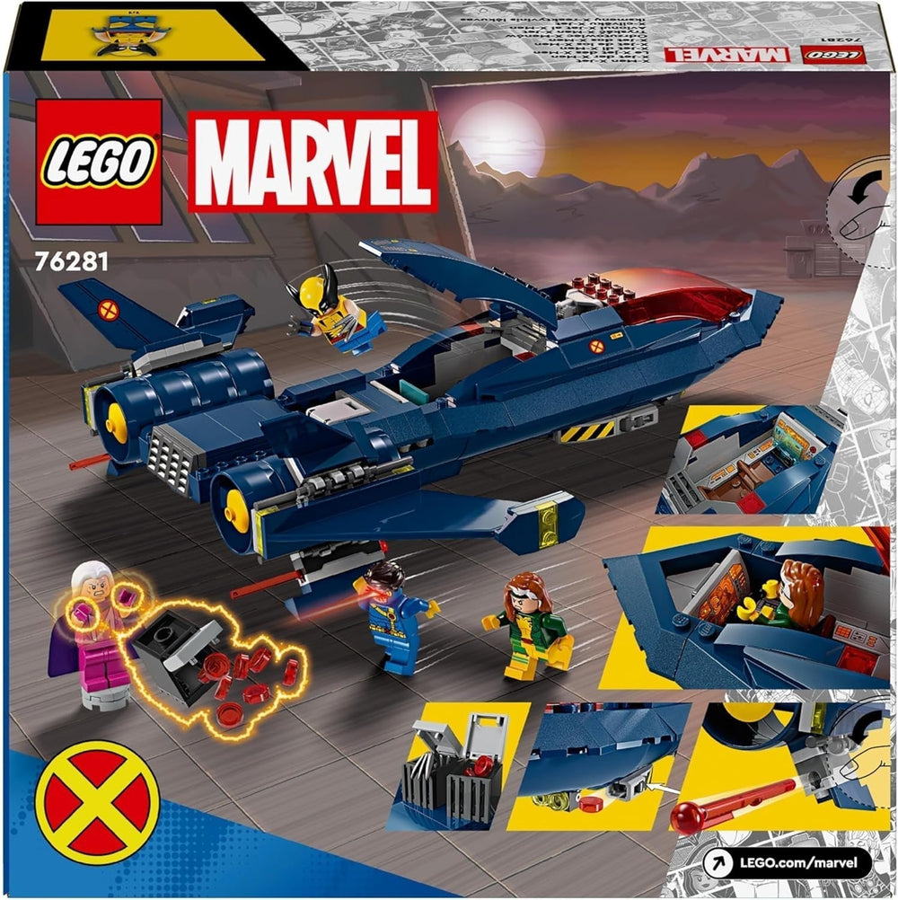LEGO Marvel X-Jet The X-Men Modello di Aereo da Costruzione con Figure Tra Cui Wolverine e Rogue Supereroe Giocattolo per Bambini Regalo per Ragazzi e Ragazze di 8 Anni 76281 Set di Costruzioni Beuche den LEGO-Store