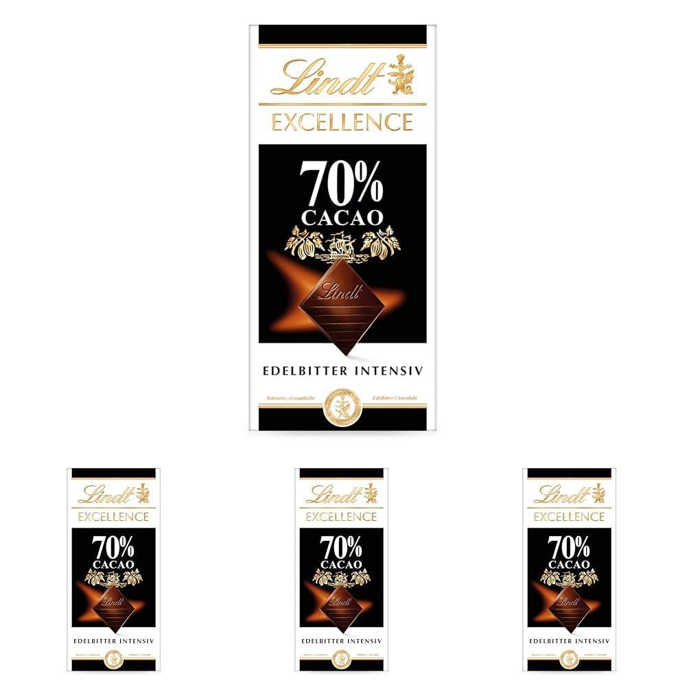 Cioccolata Lindt | Bar ECCELLENZA 70% | 100 g| Cioccolato fondente intenso e corposo | Tavoletta di cioccolato vegana