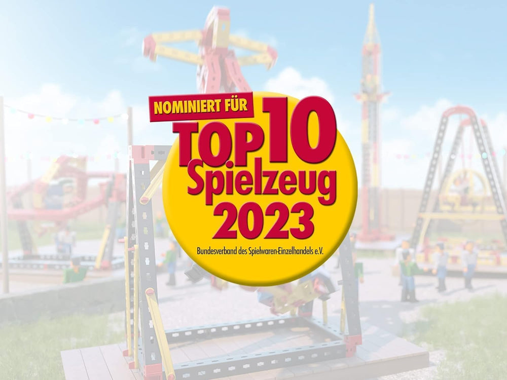 fischertechnik 569019 Advanced Crazy Rides - Bausatz Freizeitpark, Baukasten mit Karussell e Free Fall Tower, Kinder ab 8 Jahre
