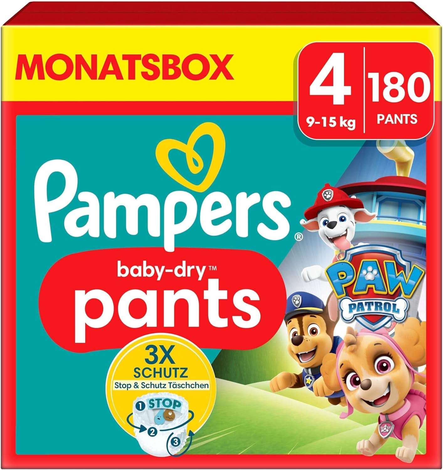 Pannolini Pampers Paw Patrol Pants taglia 5 (12-17Kg) Baby-Dry, Junior con tasca Stop e Protect, BOX MENSILE, 160 pannolini Naty Shop