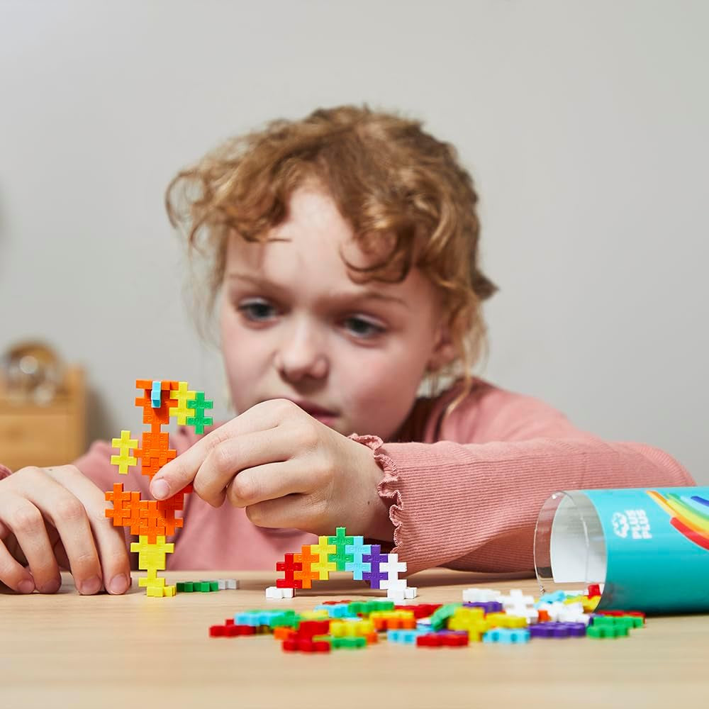 Plus-Plus 9604262 Geniales Konstruktionspielzeug, Regenbogen, Kreativ-Bausteine ​​​​Tube, 240 Teile