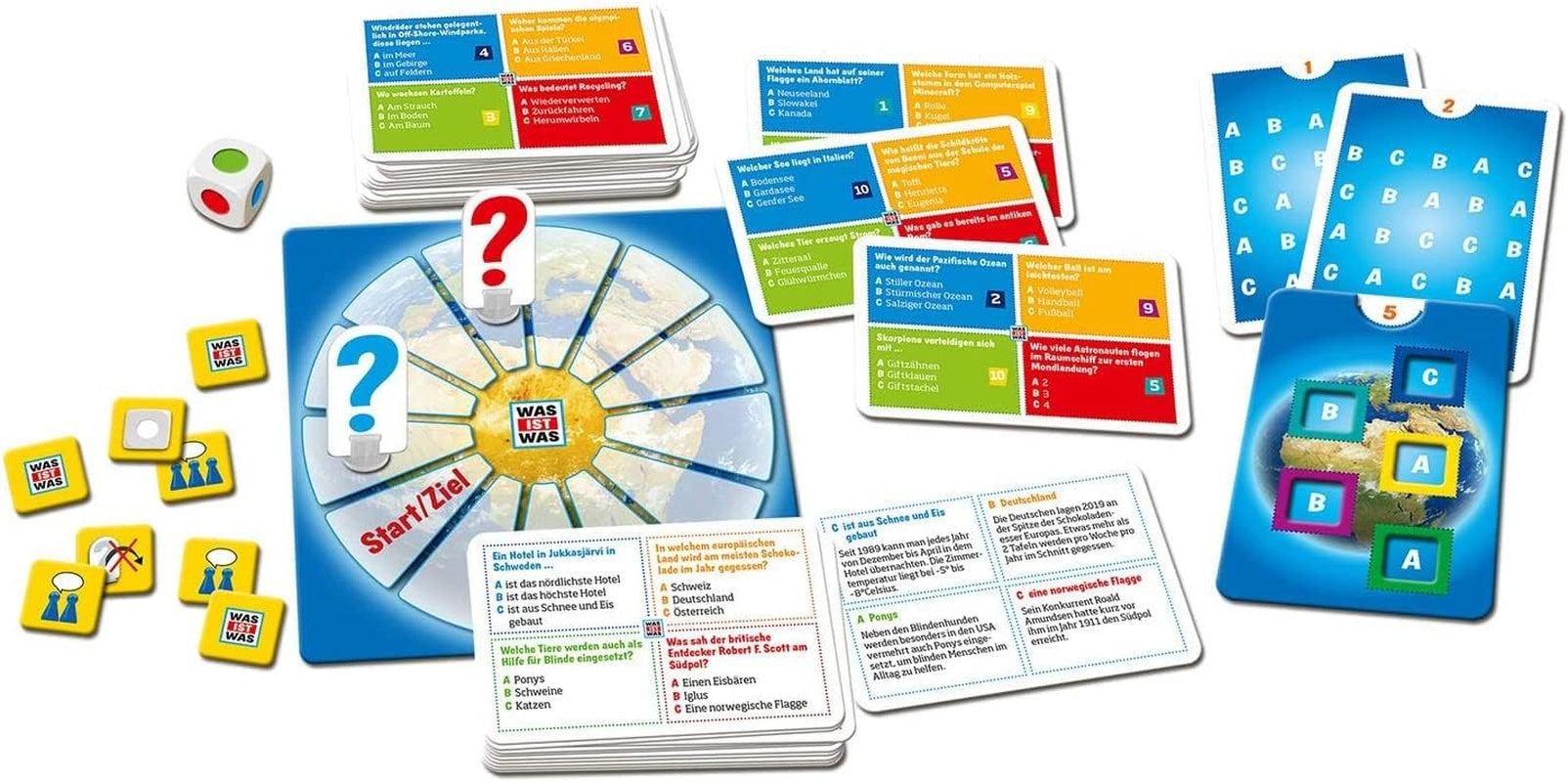 KOSMOS 687748 Ce este Ce: Descoperă Lumea, Joc Quiz, peste 300 de întrebări quiz, joc cooperativ de cunoștințe pentru copii și tineri cu vârsta de 8 ani și peste, distracție de ghicit, joc de familie