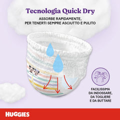 Pannolini Huggies Ultra Comfort, taglia 5 (12-17 kg), confezione da 56