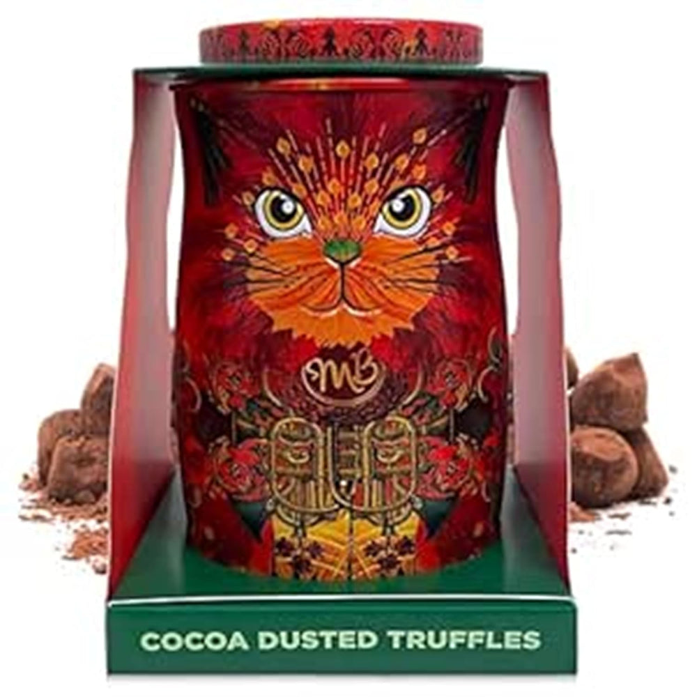 Monty Bojangles Savanna Gold Chocolate Truffles (135g) Set regalo con praline in polvere di cacao in una scatola da collezione dal design individuale con gatti Flutter Scotch Flavor