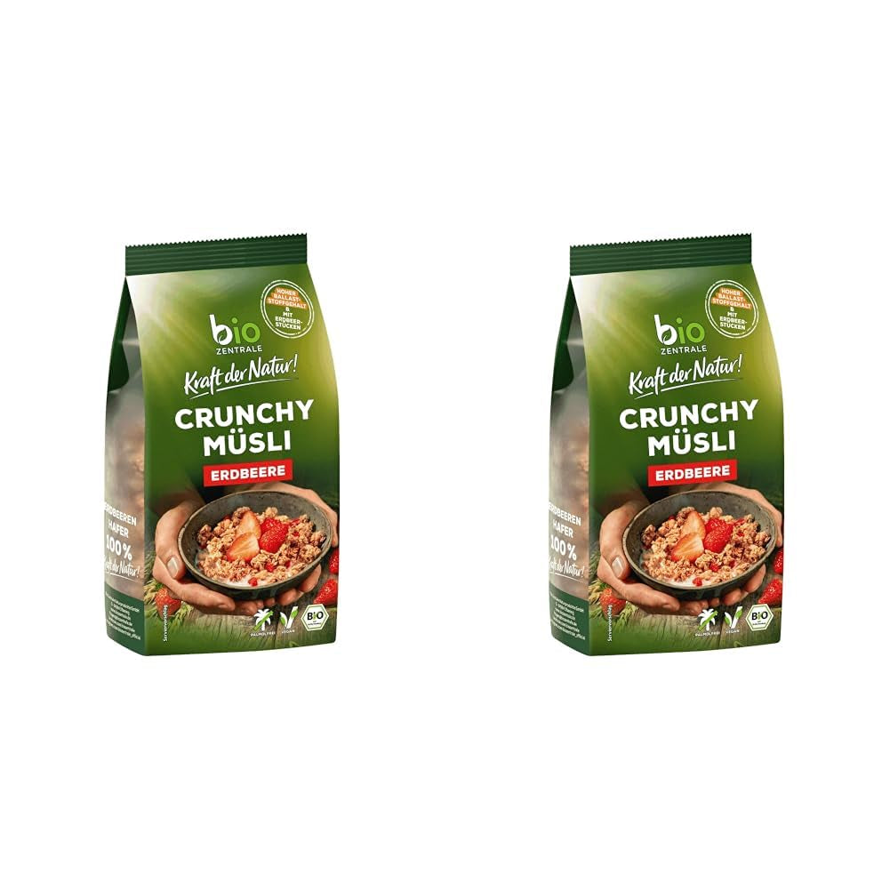 Muesli croccante ai frutti di bosco Biozentrale | 375 g di muesli biologico | Ideale per la colazione e per la tua tazza di muesli da asporto | Un'alternativa alle barrette di muesli