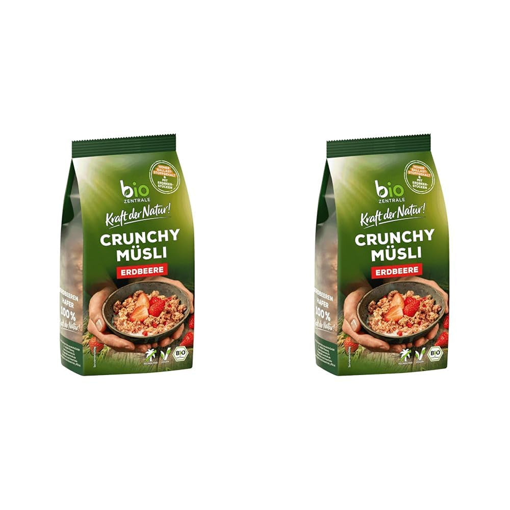 Muesli croccante ai frutti di bosco Biozentrale | 375 g di muesli biologico | Ideale per la colazione e per la tua tazza di muesli da asporto | Un'alternativa alle barrette di muesli