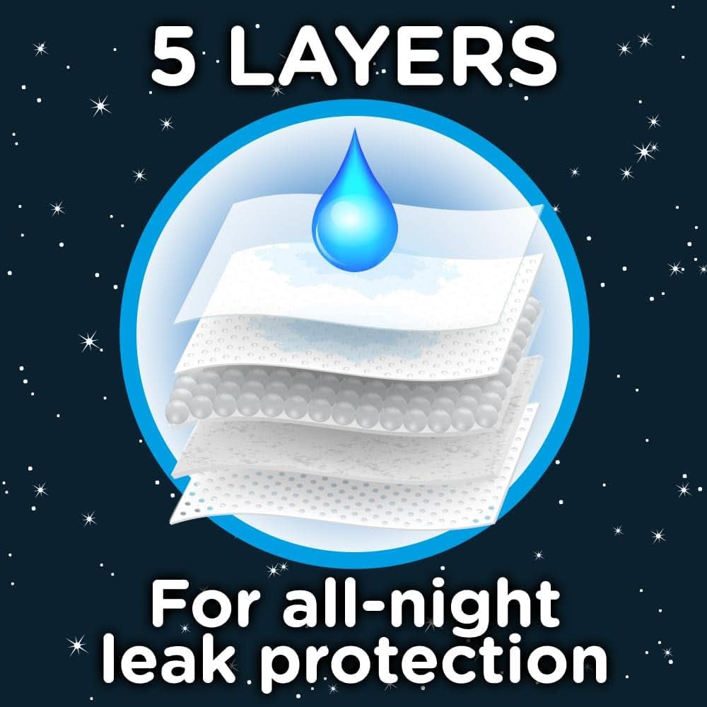 Pannolini notte Huggies, per bambine 8-15 anni (27-57 kg), molto assorbenti, 9 pezzi (confezione da 2) Mamma e Bambino Naty Shop