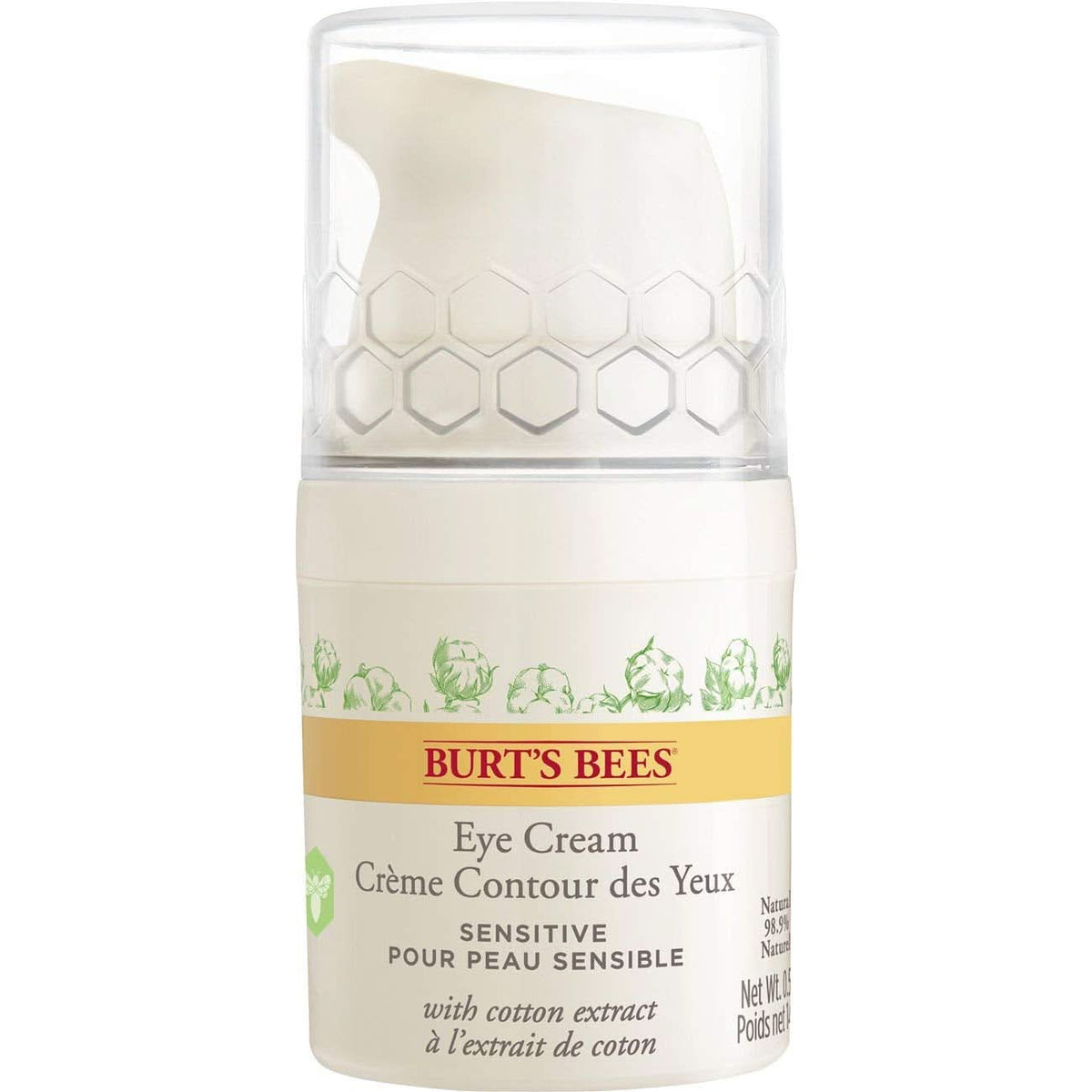 Burt'S Bees Crema contorno occhi naturale per pelli sensibili con estratto di cotone, 14 g Cosmetici e Bellezza Naty Shop Per pelli sensibili