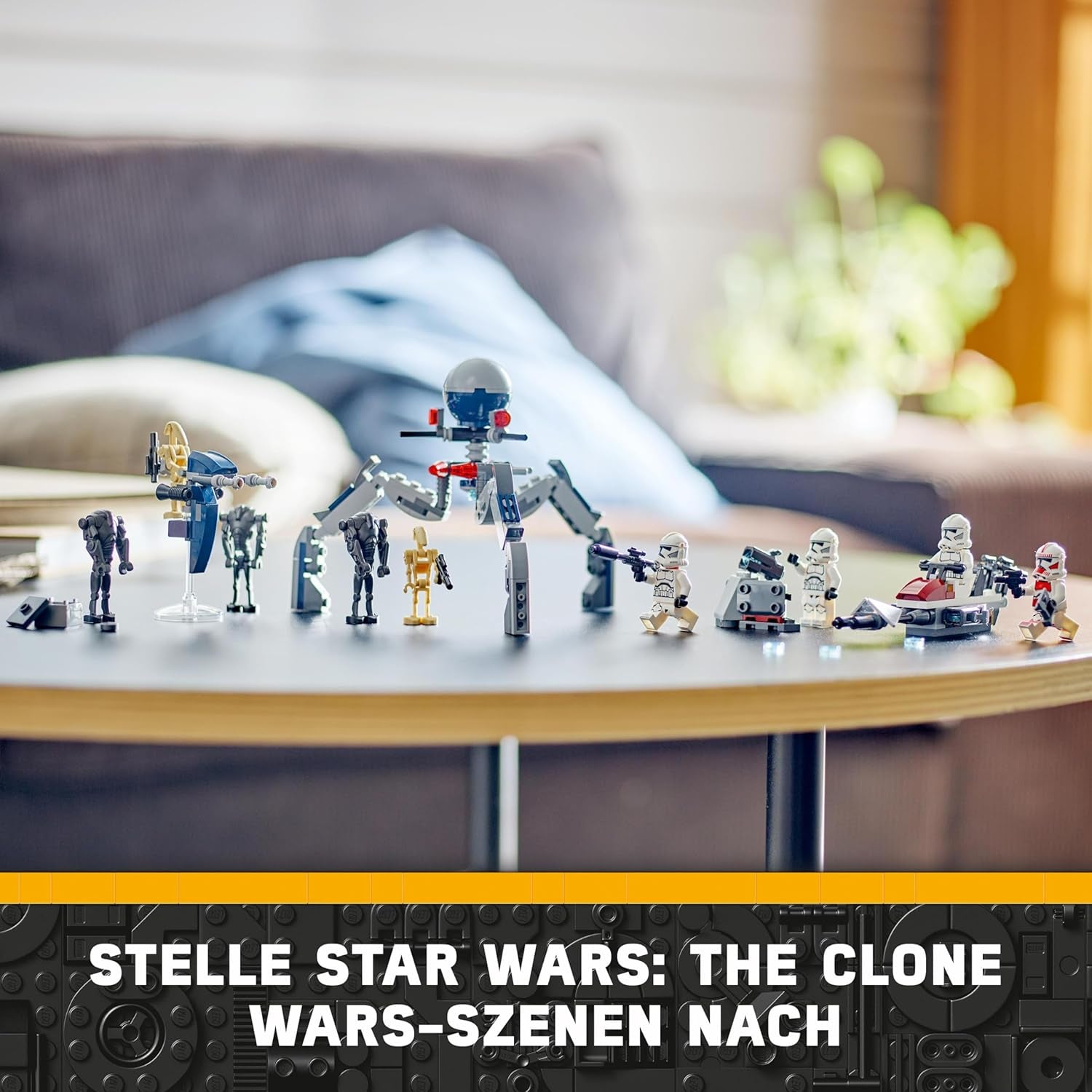 LEGO Star Wars 75372 Battle Pack Clone Trooper e Droide da battaglia, incl. 4 minifigure, 5 droidi e motocicletta speeder con shooter - Giocattolo di costruzione per ragazzi e ragazze dai 7 anni in su Set di costruzione Besuche den LEGO-Store
