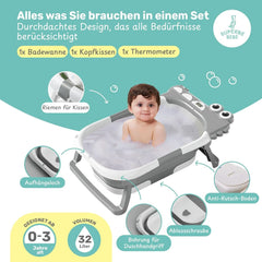Vaschetta da bagno pieghevole per neonati con cuscino da bagno e termometro integrato Mamma e Bambino Naty Shop