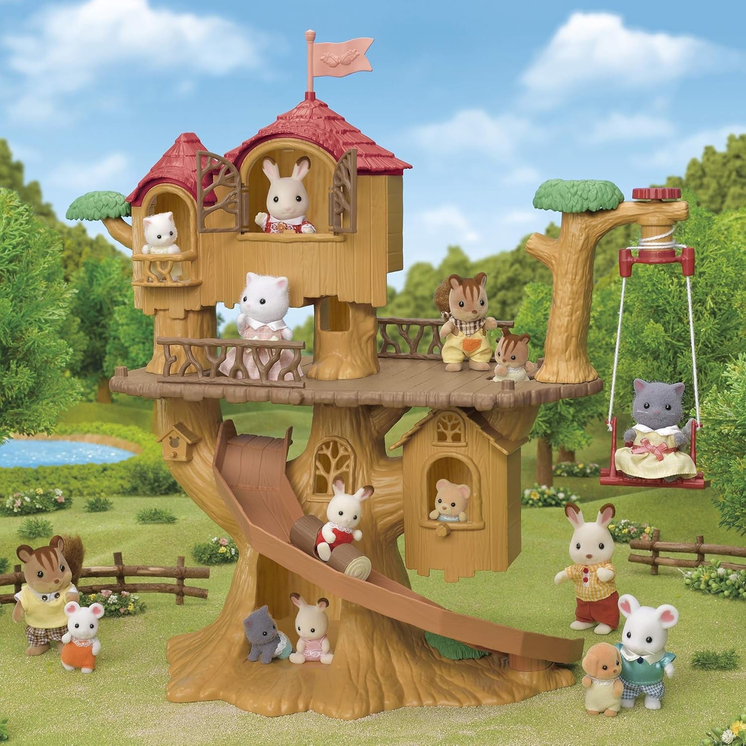 Sylvanian Families 5494 Căsuța în copac cu aventuri - Set de joacă pentru casă de păpuși