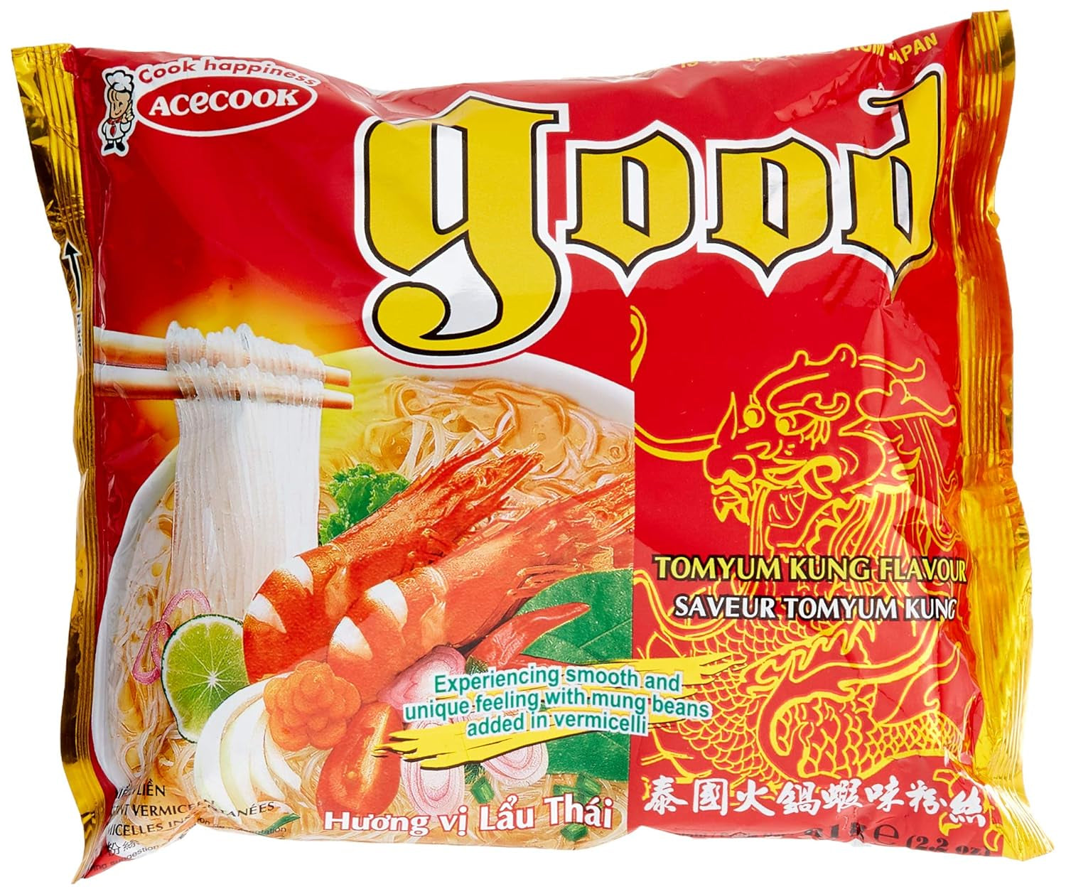 ACECOOK - Noodles istantanei in vetro GD Tom Yum - (1 x 61 gr)