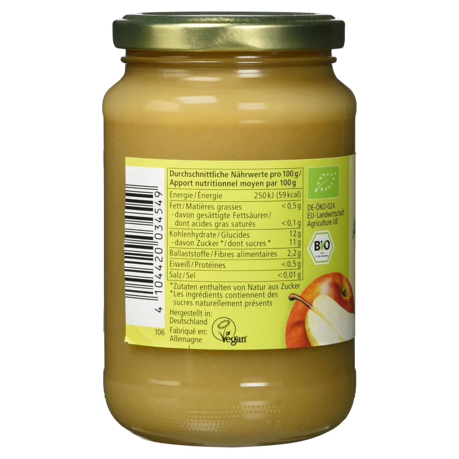 Salsa di mele con pere biologica, 360 grammi Naty Shop Mamma e Bambino