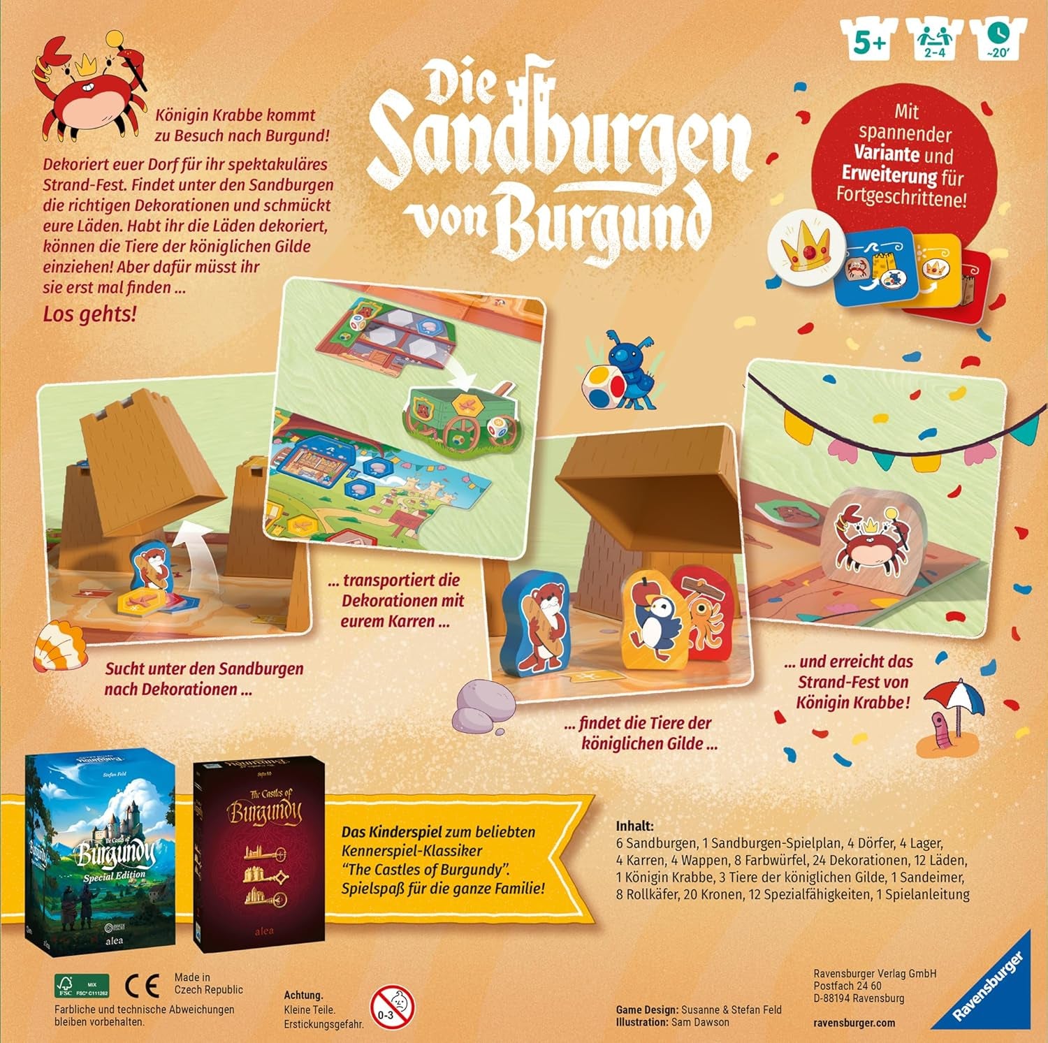 Ravensburger 24687 Castelele de nisip din Burgundia - Joc pentru copii de la 5 ani, pentru 2-4 jucători