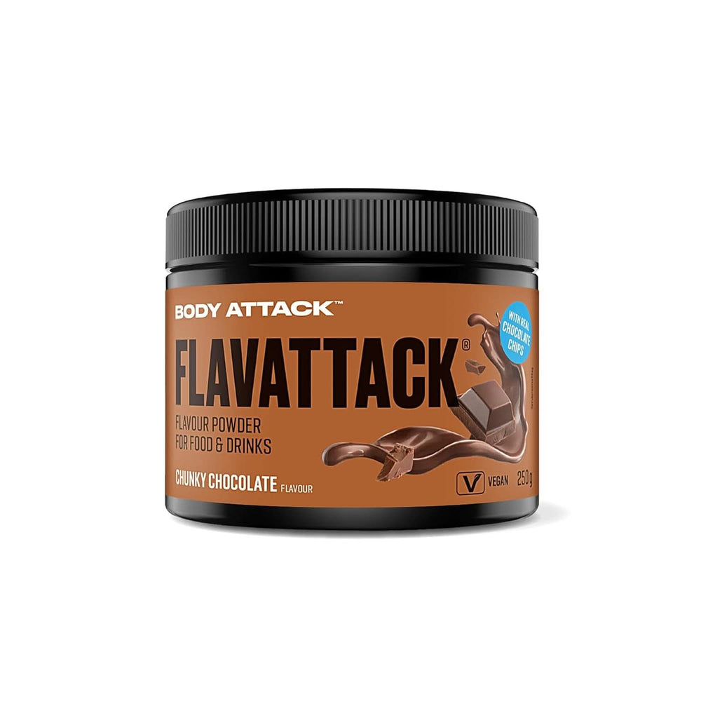 Body Attack Flavattack®, Double Choc Brownie, 250G / 83 porzioni Aromas Naty Shop 250 grammi Cioccolato con pezzi di cioccolato