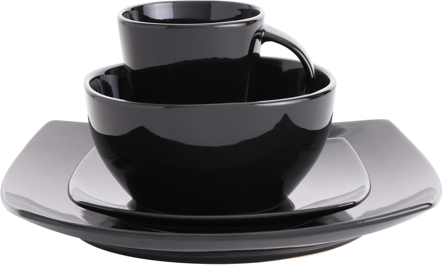 Set de veselă din ceramică cu smalț reactiv pentru 4 persoane, 16 bucăți Seturi vesela masa Naty Shop