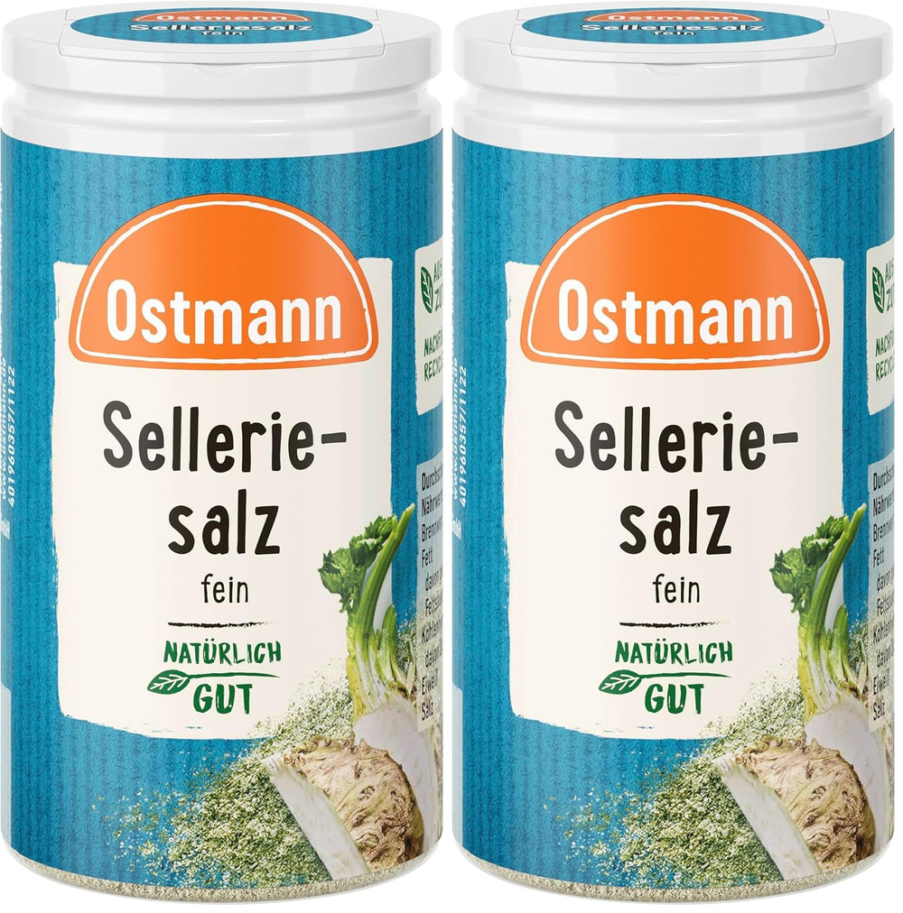 Ostmann Gewürze - Celeriesalz | Zum Verfeinern zährlicher herzhafter Gerichte | Riciclabile, riutilizzabile Streudose | 50 g in un colino