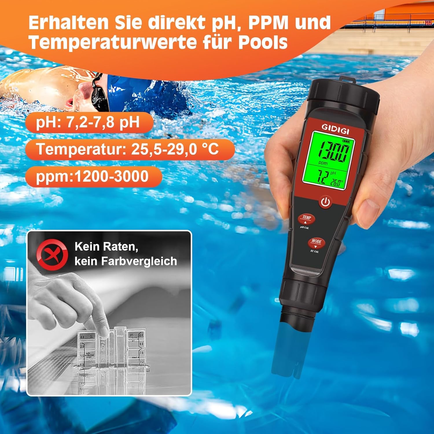 pHmetro per acqua idroponica, tester digitale per pH dell'acqua, tester TDS, test EC PPM per nutrienti vegetali, conducibilità 4 in 1, penna pH per acqua potabile, DWC, piante d'appartamento