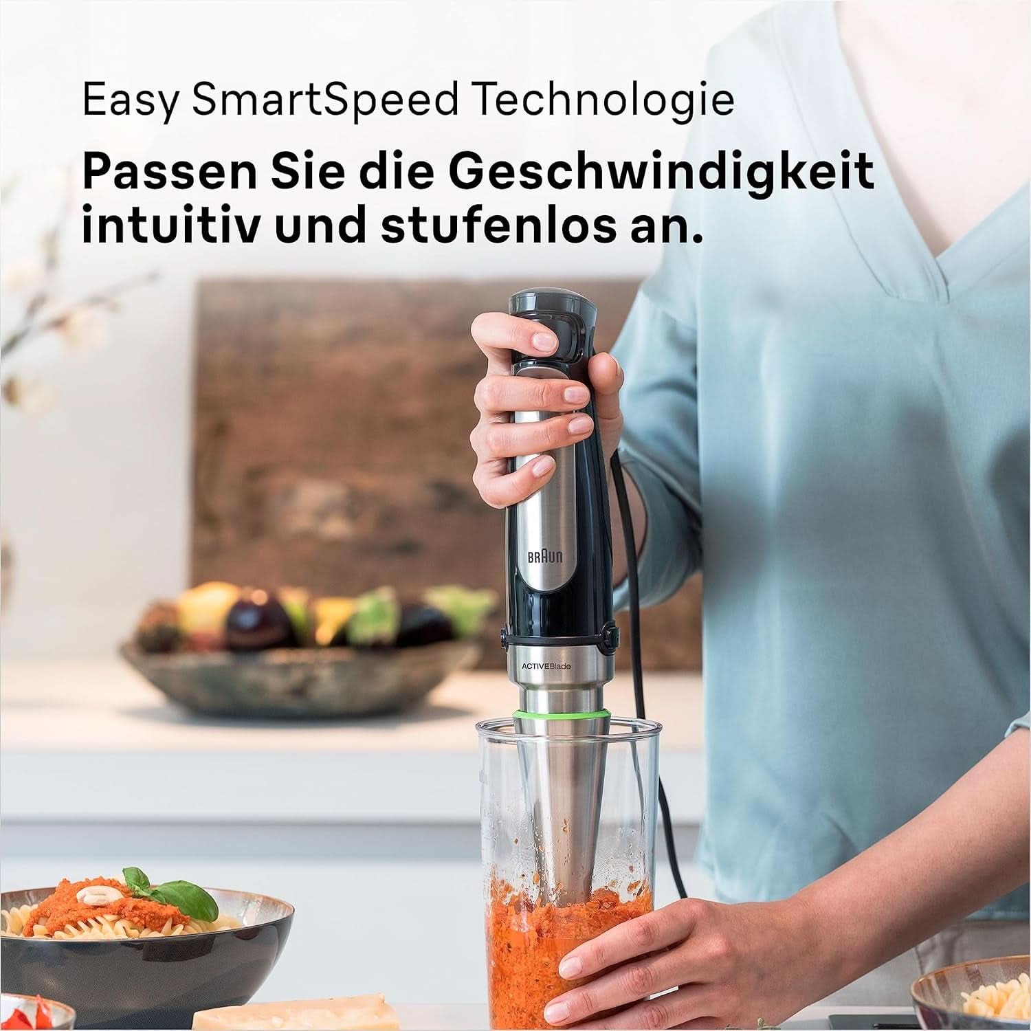 Braun Multiquick 7 MQ 7035X Stabmixer - Purierstab Mit Abnehmbarem Edelstahl Mixfuß Mit Activeblade Technologie Zum Pürieren Der Härtesten Ingredient, Inkl. Set 3-Teiliges Zubehör, 1000 Watt, Schwarz Kitchen Naty Shop