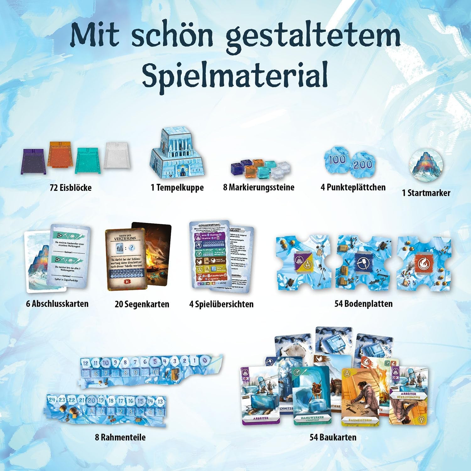 KOSMOS 683801 Nunatak - Tempio del ghiaccio, gioco per famiglie, fantastica configurazione 3D, pezzi di gioco sul ghiaccio 3D, gioco di strategia, gioco da tavolo, gioco di società