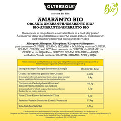 Amaranto biologico 5 kg, granella cruda in grani, semi da colture biologiche controllate, ricca di fibre, minerali e vitamine, confezione economica