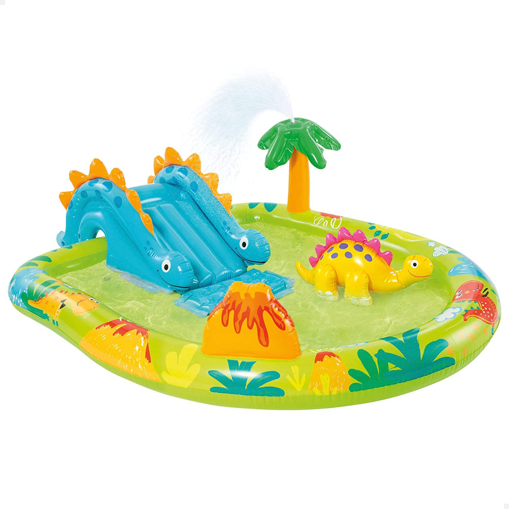 Parco giochi gonfiabile Intex 57166NP con piccoli dinosauri, multicolore