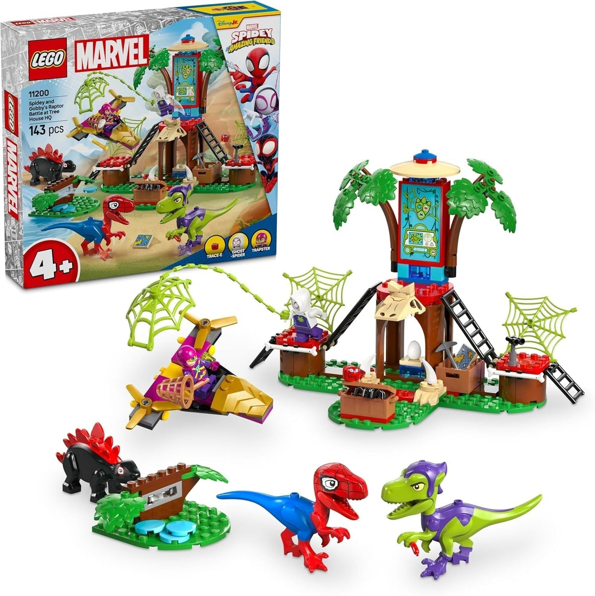 LEGO Marvel Showdown alla casa sull'albero: Spidey-Rex vs. Gobby-Raptor, set da gioco e costruzione di dinosauri, dinosauro giocattolo regalo per ragazzi e ragazze 4+, Spidey e i suoi super amici 11200 set da costruzione Acquista il titolo predefinito del LEGO-Store