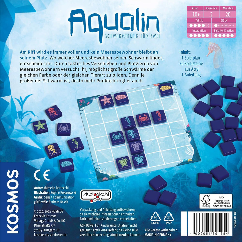 KOSMOS 691554 Aqualin - Swarm Tactics per due, gioco per due giocatori, gioco da tavolo per esattamente 2 giocatori dai 10 anni in su, gioco di strategia