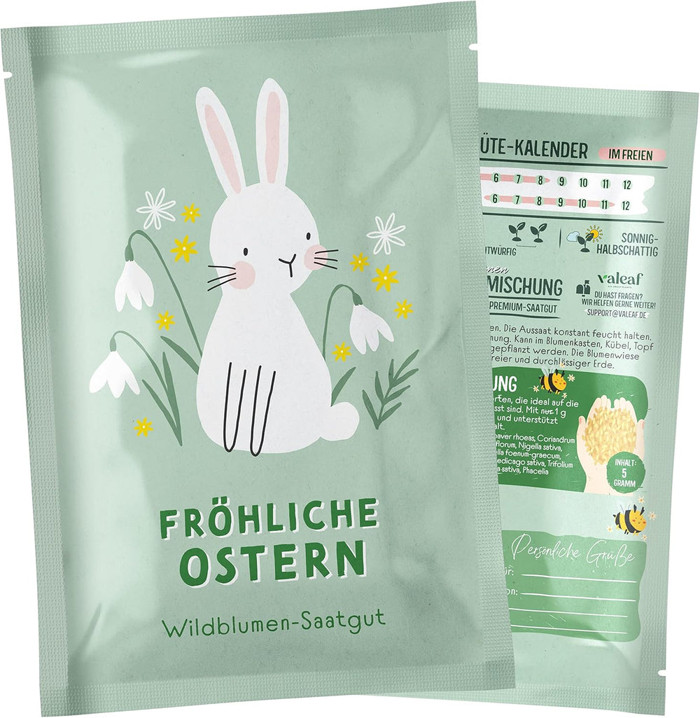 Semi di prato di fiori selvatici | Semi di fiori regalo di Pasqua, semi di erba pasquale | Semi di fiori di Pasqua e regali di Pasqua per bambini | Semi di fiori di campo | Pacchetti di semi per un prato fiorito