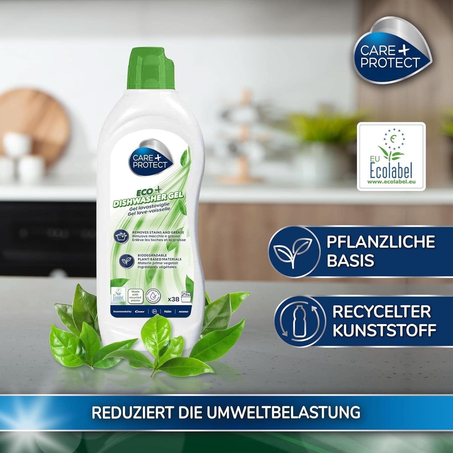 CARE + PROTECT - Gel ecologico per lavastoviglie, ipoallergenico, 650 ml Naty Shop