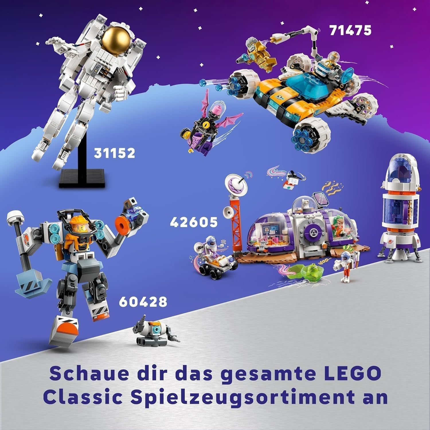 LEGO Classic Creative Space Planets Sistema solare Modello di costruzione per bambini Giocattolo spaziale con razzo Astronave Pianeti e alieni Regalo per bambini di 5 anni Ragazzi e ragazze 11037 Set di costruzioni Beuche den LEGO-Store