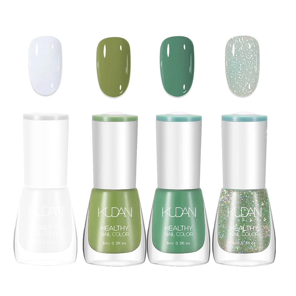 Set di smalti per unghie da 4 pezzi - Smalto per unghie a base d'acqua ad asciugatura rapida e di lunga durata - Smalto per unghie fai-da-te (set da 4 pezzi stile normale nudo)