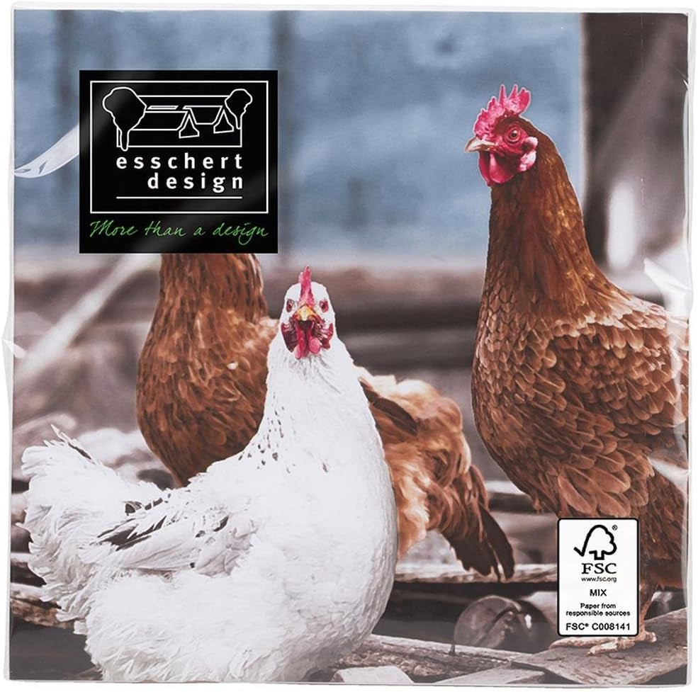 TP179 șervețele de hârtie, găini, 33 X 33 X 0,1 cm, albastru