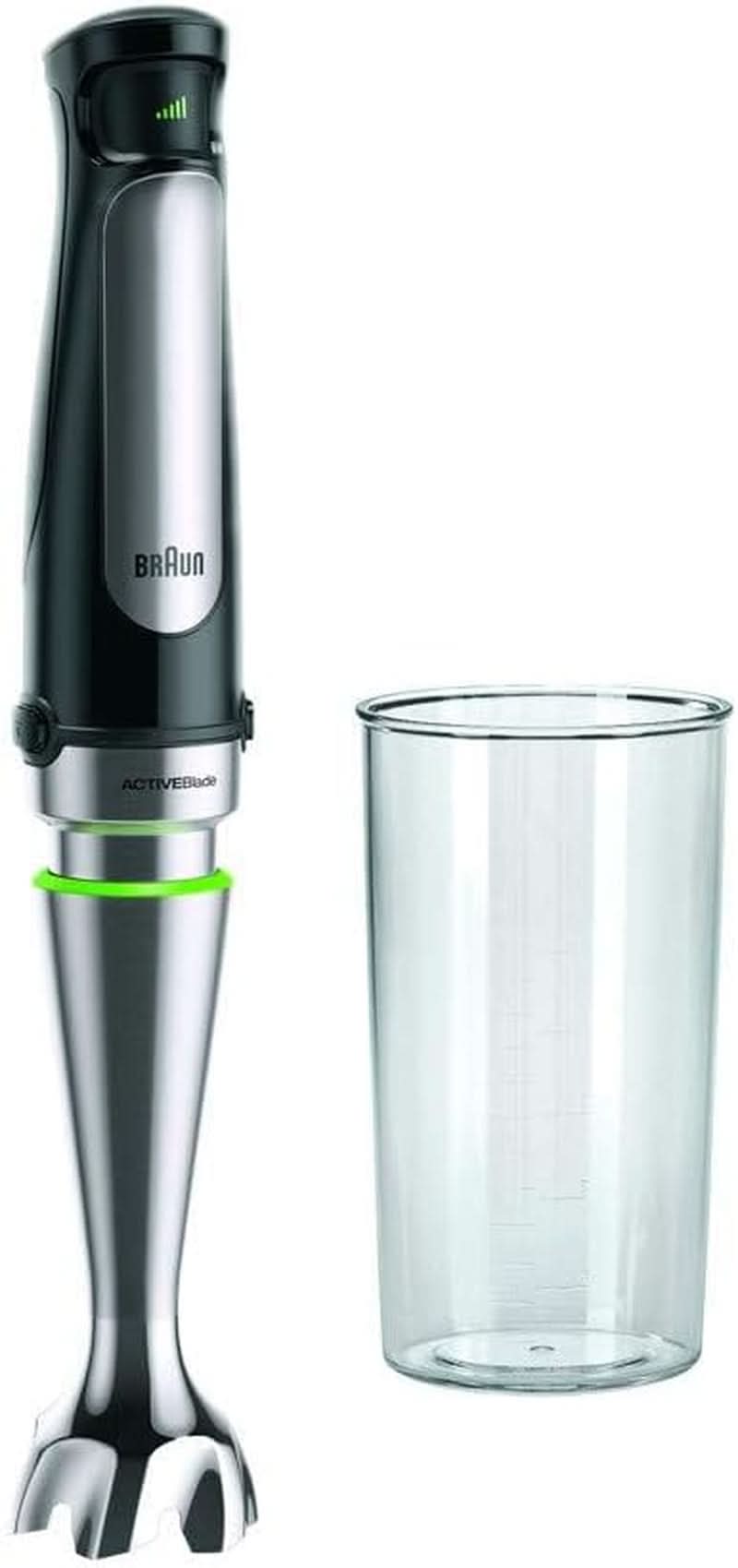 Braun Multiquick 7 MQ 7035X Stabmixer - Purierstab Mit Abnehmbarem Edelstahl Mixfuß Mit Activeblade Technologie Zum Pürieren Der Härtesten Ingredient, Inkl. Set 3-Teiliges Zubehör, 1000 Watt, Schwarz Kitchen Naty Shop Schwarz Inkl. Mix-Messbecher