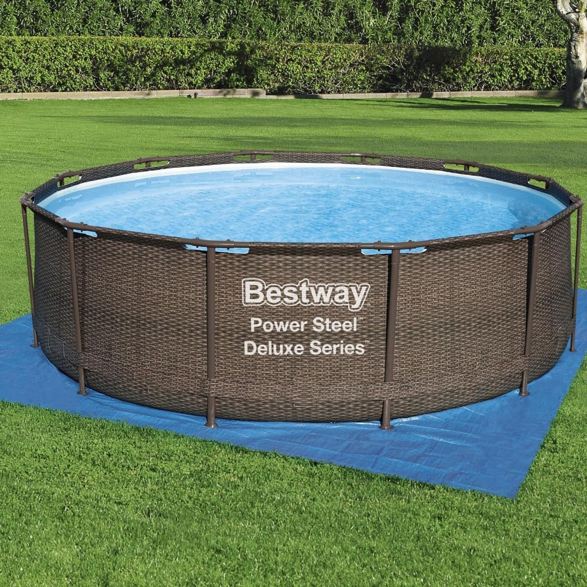 Bestway Folie de sol din PE 396 x 396 cm, albastră, pătrată
