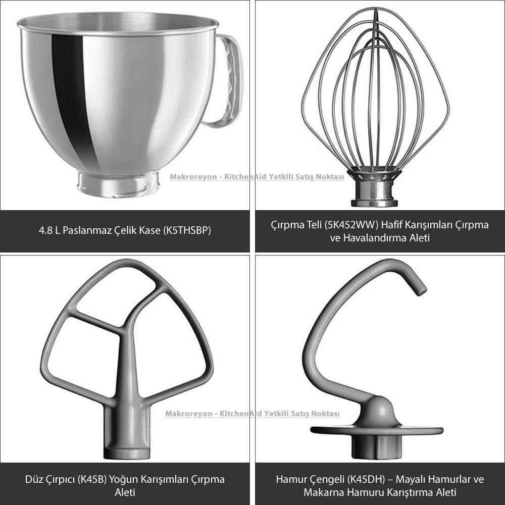 KitchenAid Artisan 5KSM125EER robot da cucina, 300 W, 4,8 L Naty Shop