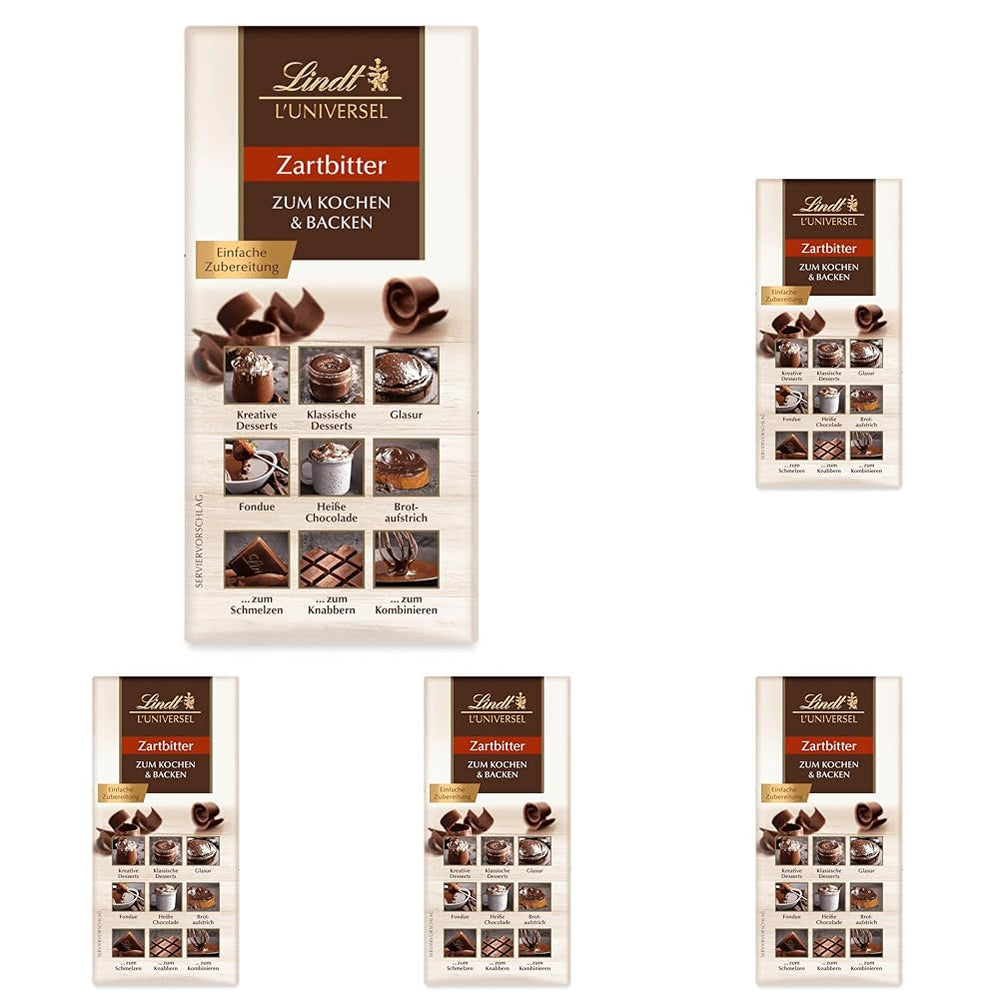 Cioccolata Lindt | L'Universo | 200g Cioccolato per cucinare e cuocere al forno, per dessert, come glassa, fonduta, spalmabile o per spuntini | Cioccolato da cuocere
