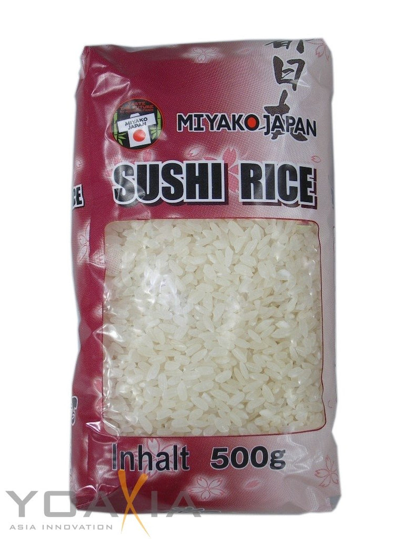 Riso giapponese Miyako per sushi, chicco tondo, 0,5 kg